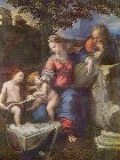 RAFFAELLO Sanzio Hl. Familie unter der Eiche, mit Johannes dem Taufer oil on canvas